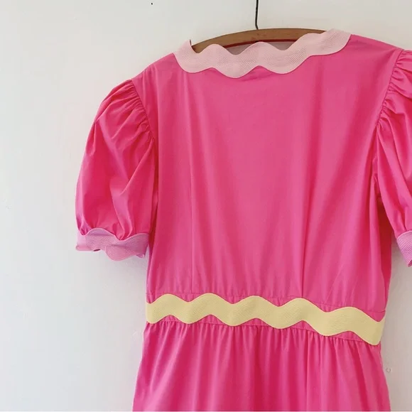 SOLD NWOT CeliaB Piscis Pink RicRac Tiered Dress Sz L - Picture 6 of 14